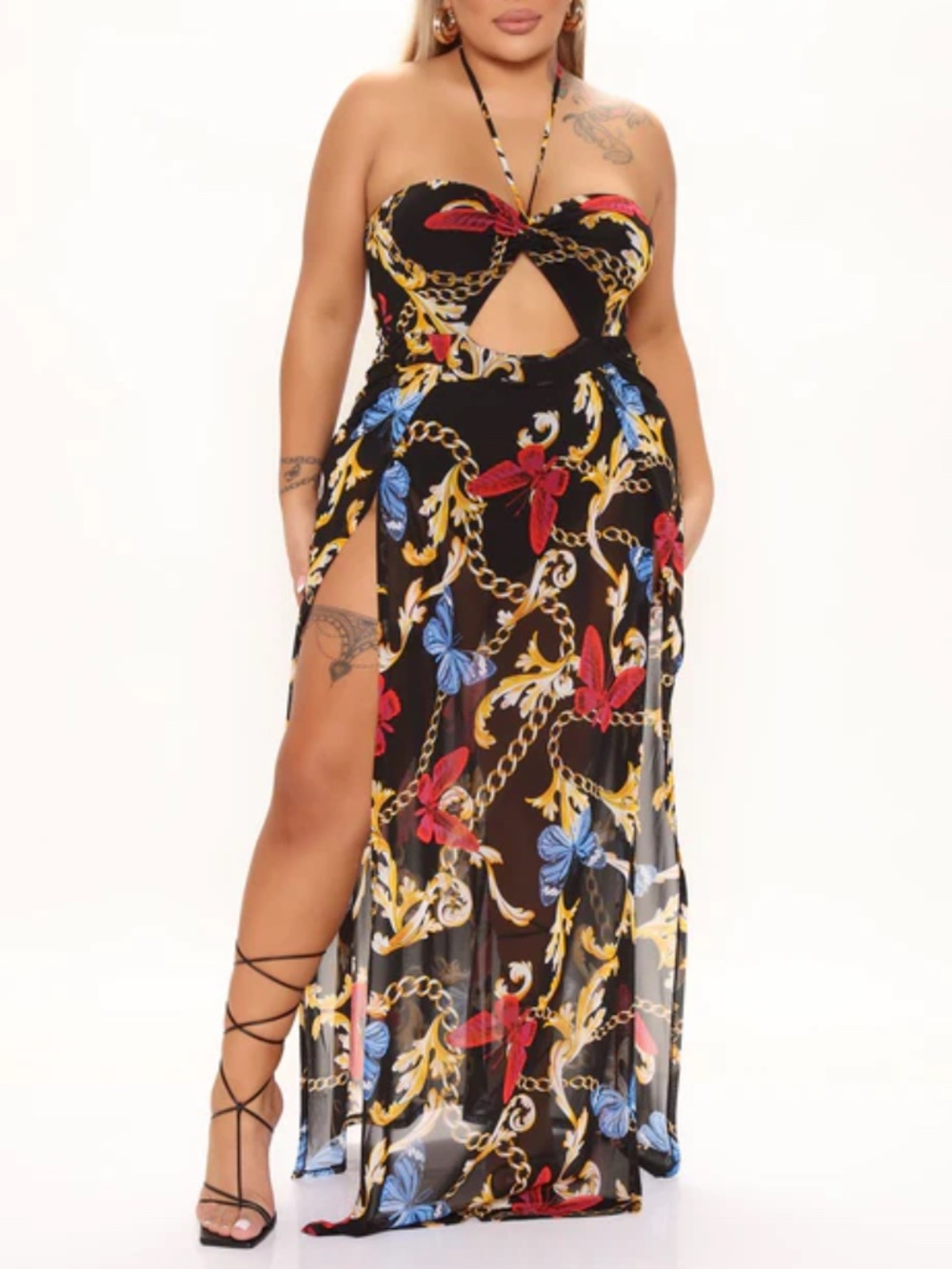 Yacht Days Maxi Dress - Black/combo - 2X